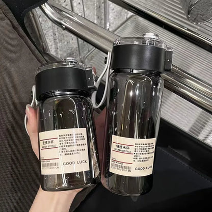 Portable Transparent Kawaii Water Bottle Sports Water Cup Plastic Handy Cup Outdoor Travel Office Essential Water Bottle ]Cup.