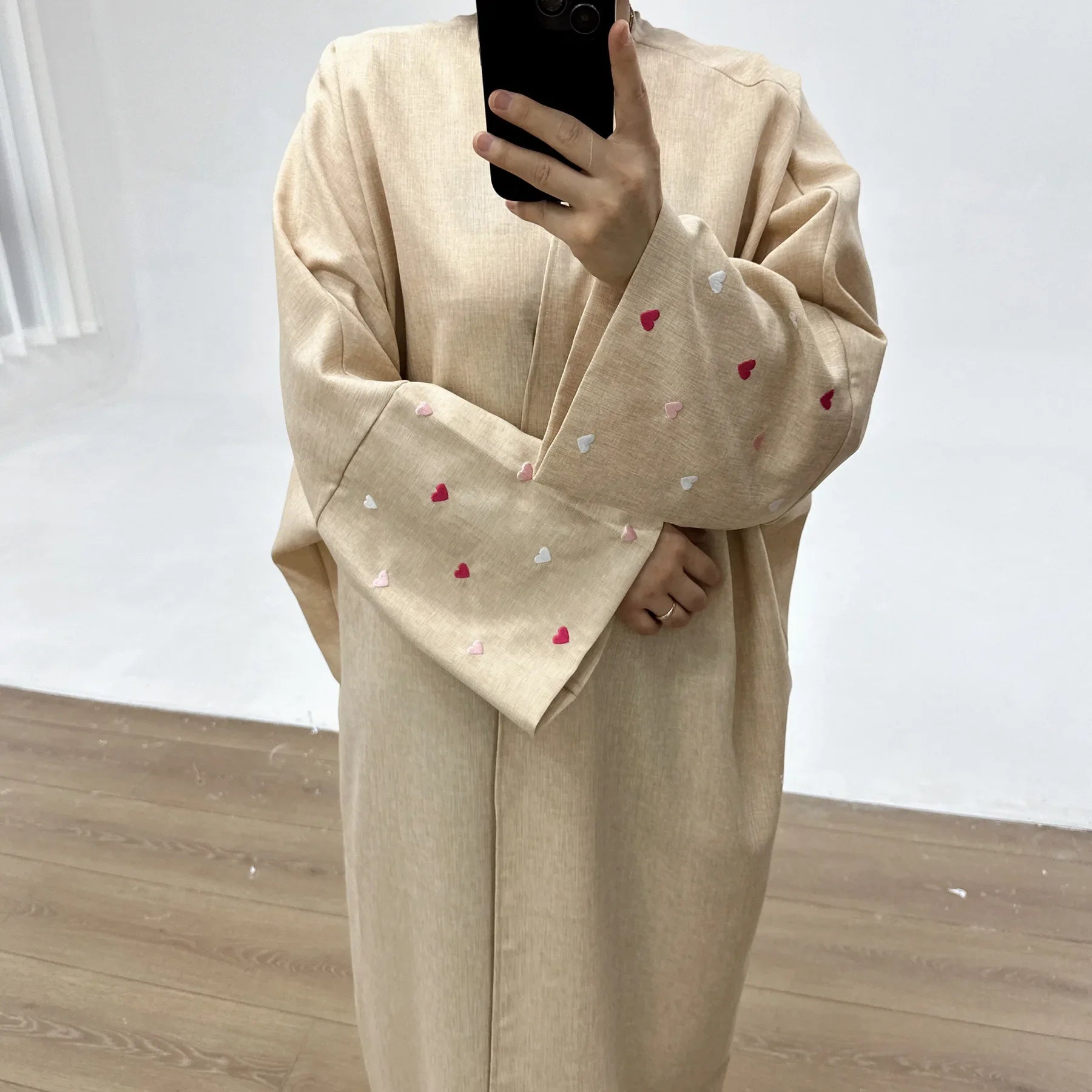2025 Ramadan Eid Open Butterfly Moon Heart Modest Kimono Abaya Dubai Turkey Muslim Dress Abayas for Women Kaftan Kebaya Caftan.