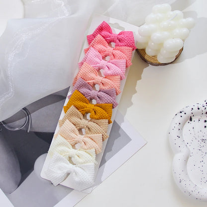6/10Pcs/Set 2025 Fashion New Cute Ribbon Bowknot Hair Clips for Kids Handmade Baby Girls Hair Accessories.
