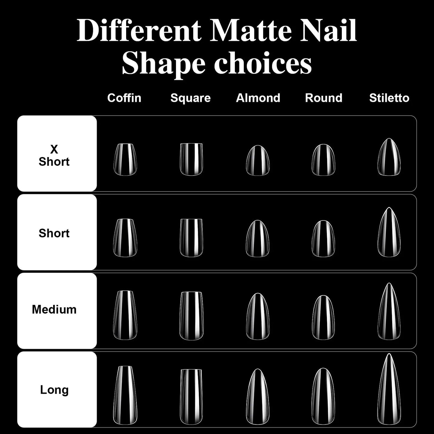 16 Sizes Curved Arch Full Cover False Nail Tips Soft Gel Press on French Almond Capsules Coffin Artificial Fake Nails Extension.