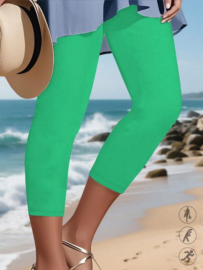 Women's Super Soft Capri Pants High Stretchy Breathable Pants No See Through Workout Running Yoga Athletic Pants Gym Leggings.