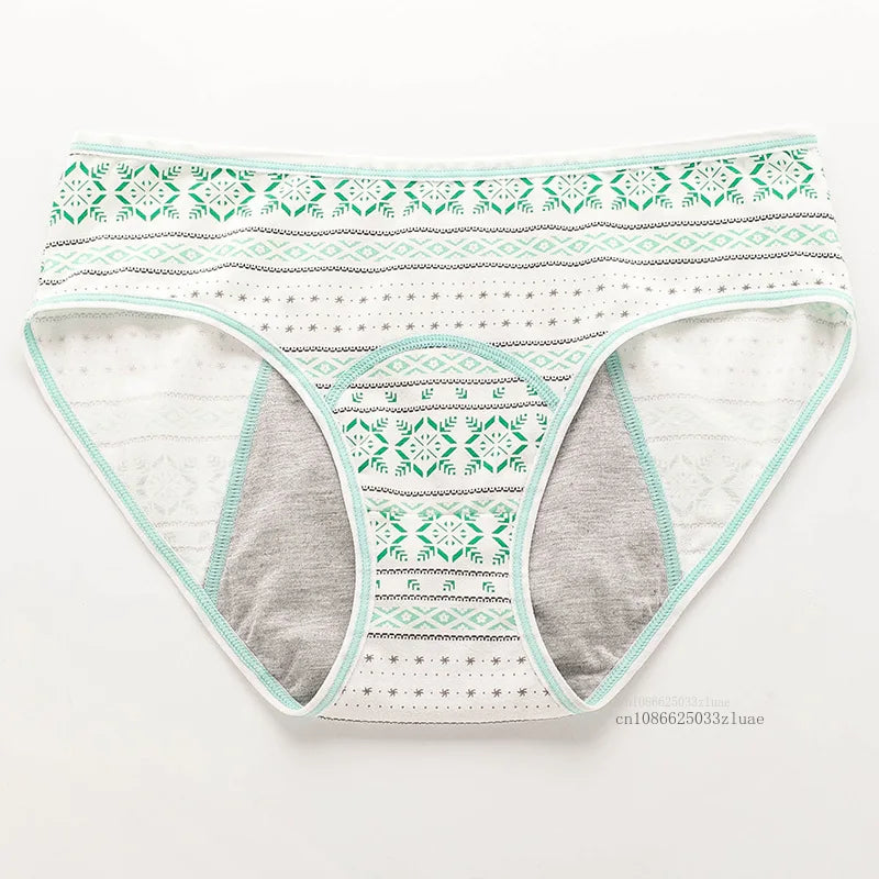 Menstrual Panties Leakproof Ladies Menstrual Pants Women's Cotton Briefs Teenager Student Mid Waist Panties for Menstruation.