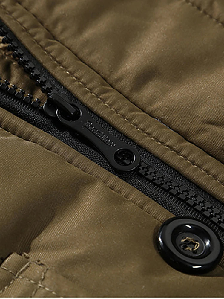 Men's Casual Trend Korean Version Of The New Raccoon Fur Collar Mouth In The Long Cold Warm Cotton Jacket Thickening.