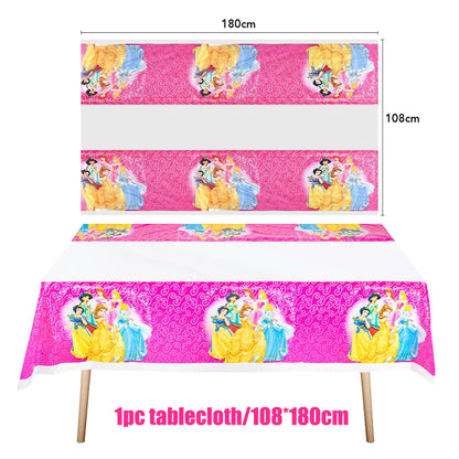 Disney Prinzessin Geburtstag Party Dekorationen Mädchen Kind Deco Disney Prinzessin Geburtstag Teller Servietten Tassen Geschirr Liefert Setup.