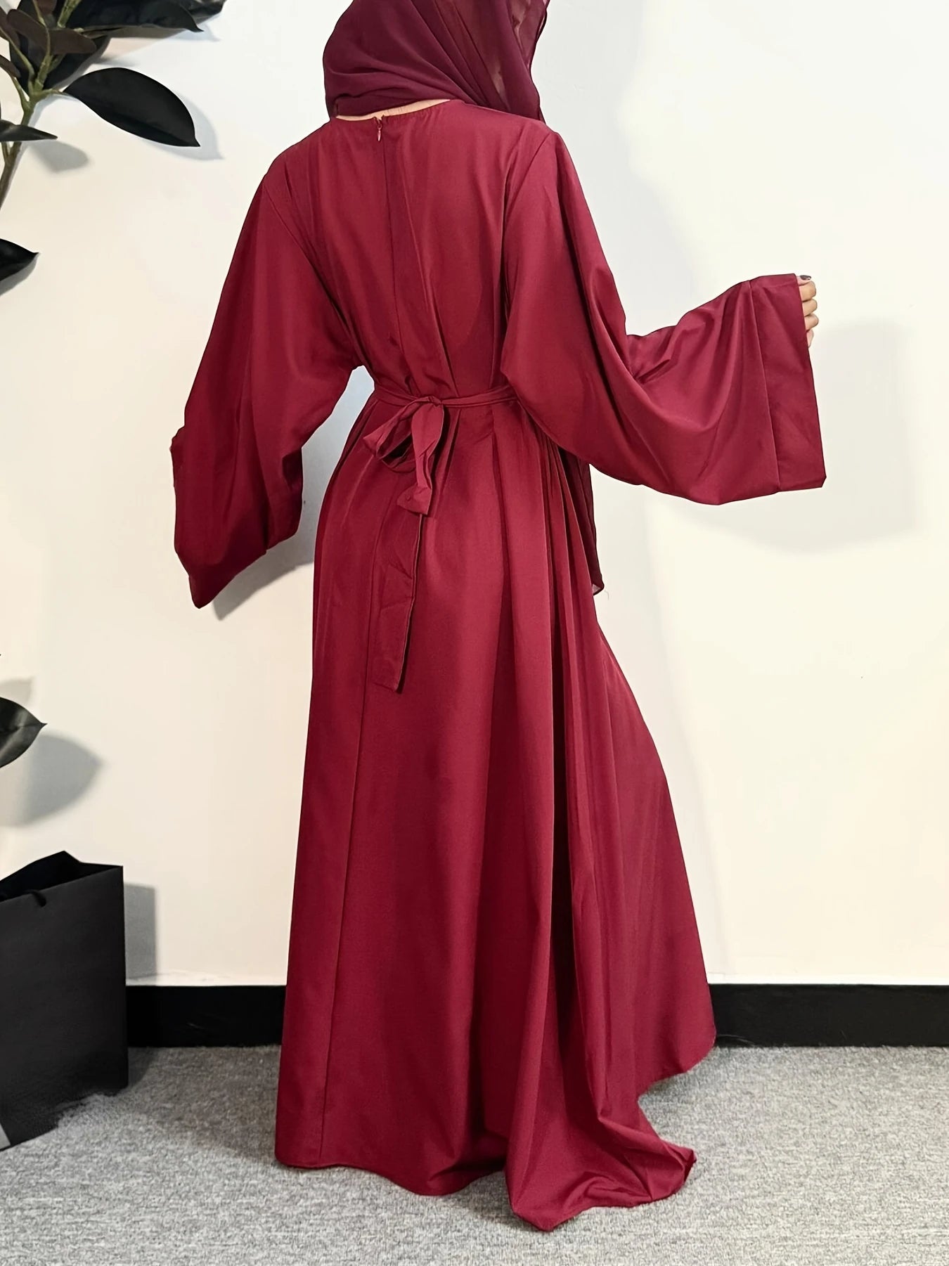 Muslim Abayas Women Kaftans Prayer Dress With Belt Full Sleeve Islamic Clothing Women Jilbabs Dubai Robe Ramadan Dresses.