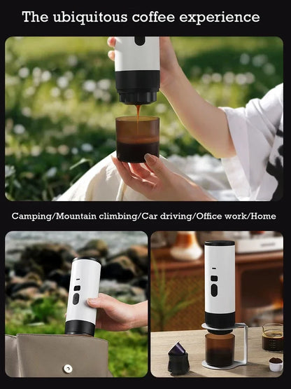 Portable Electric Coffee Maker 3-in-1 Capsule Coffee Grinder Travel Coffee Espresso Maker for Car and Home Camping.