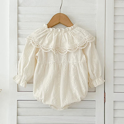 2023 neue Frühjahr 0-24 M Baby Mädchen Kleidung Infant Baby Mädchen Overall Lange Ärmeln Baumwolle Stickerei Neugeborenen baby Mädchen Bodys.