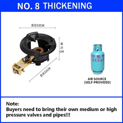 8#/10# Commercial High-pressure Gas Stove Single-hole High-pressure Liquefied Gas Stove for Hotel Restaurants