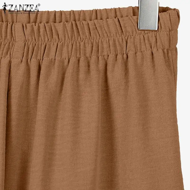 ZANZEA Muslim Abaya Suit Elegant Women Matching Sets Fashion Long Shirt Tops & Wide Leg Pants Ramadan Outfits Urban Tracksuits