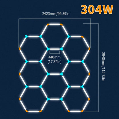 LED Honeycomb Lamp Barbershop Light Hexagon Lights Lamp AC85-265V Led Tube Ceiling Lighting For Car Detailing Workshop