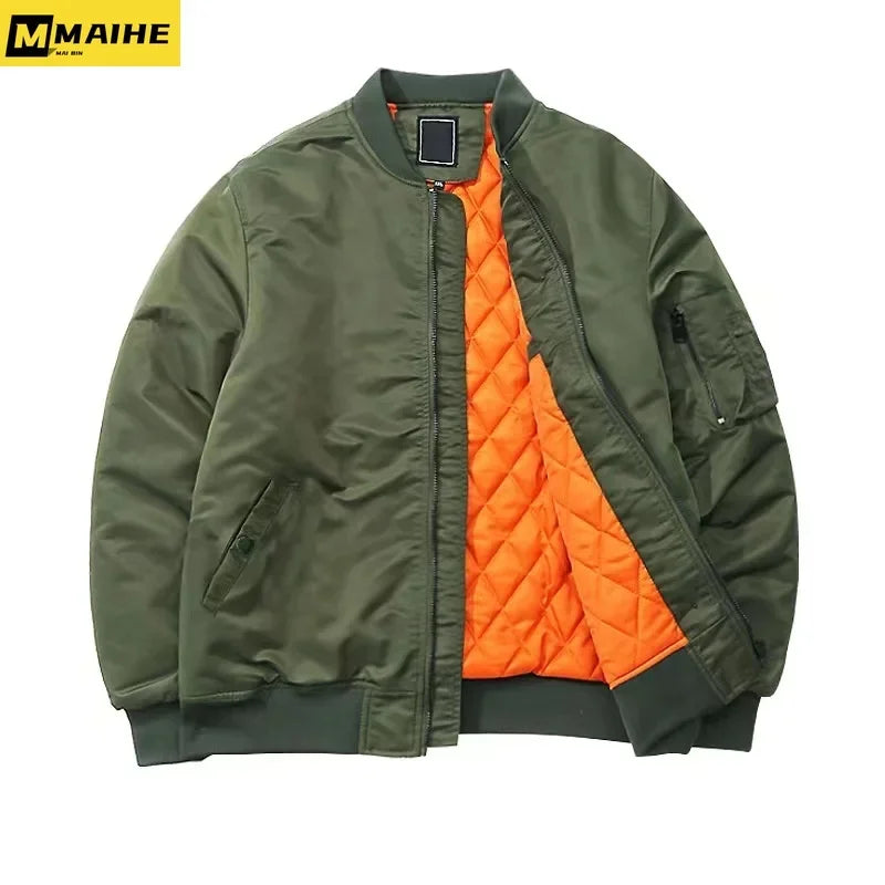 2023 New MA1 Pilot Bomb Jacket Men's Autumn and Winter Thickened Baseball Suit Casual Coat Men's Military Windproof Jacket Men's.