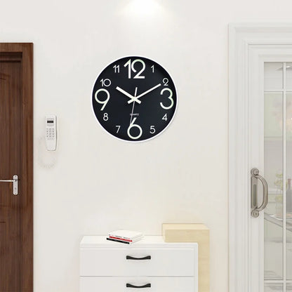 12 Zoll leuchtende Wanduhr einfache leuchtende Digitaluhr europäische DIY stille Wanduhr Studie Wohnzimmer Wanda uhren