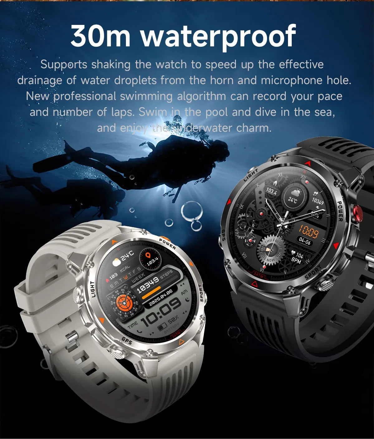 New Outdoors Military GPS Sports Smart Watch Women Dual-Band GNSS Compass Altimeter 3ATM Waterproof BluetoothCall Smartwatch Men.