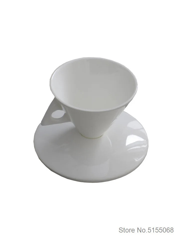 70ml White Cone Coffee Cup And Saucer Set Office Coffeeware Ceramic ESPRESSO Glass Cappuccino Mug Bone China Demitasse Teacup.