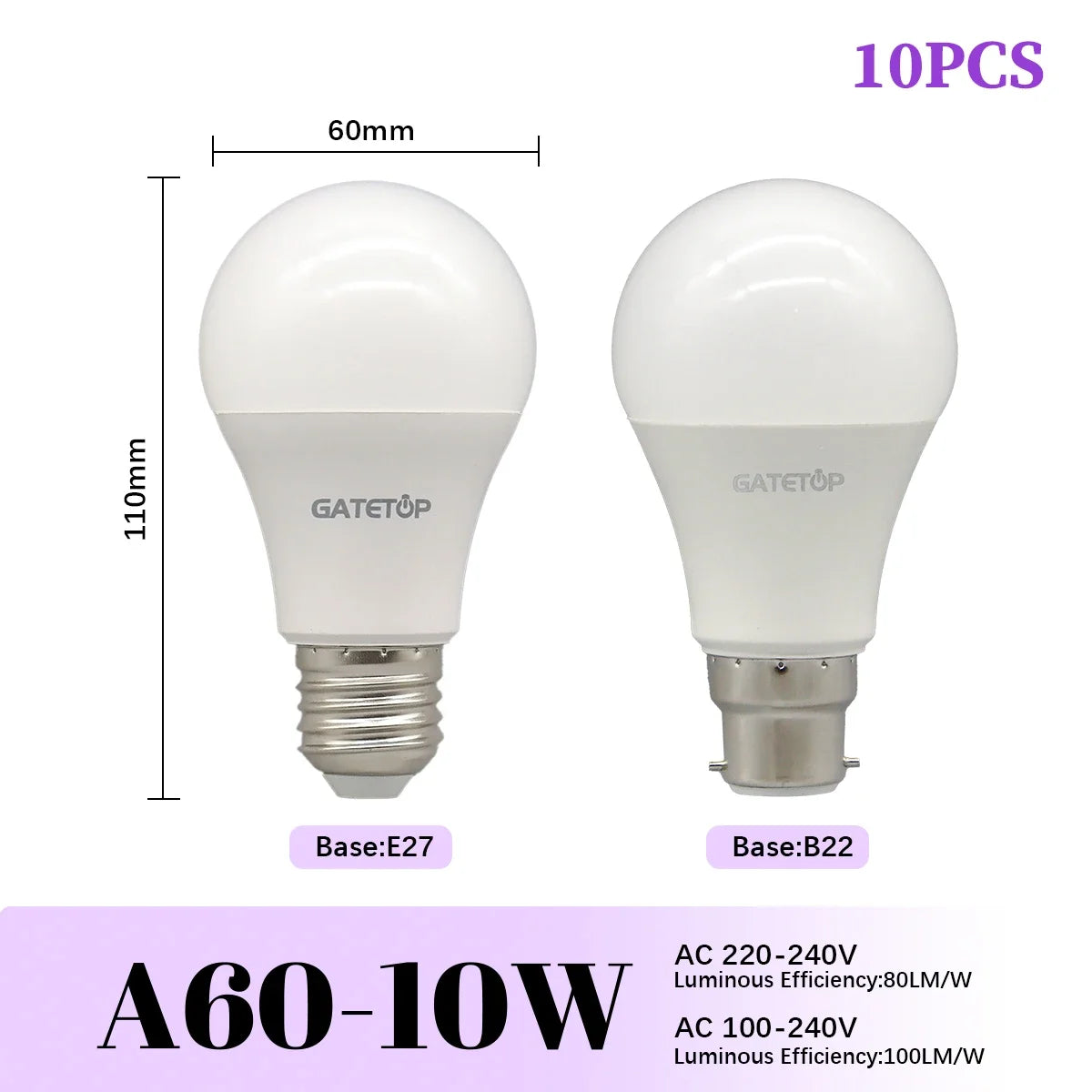 1/10PCS Energiesparlampe E27 B22 Lampen A60 A80 AC220V 230V 110V LED-Licht 20W 18W 24W für Home Derection Wohnzimmerbeleuchtung