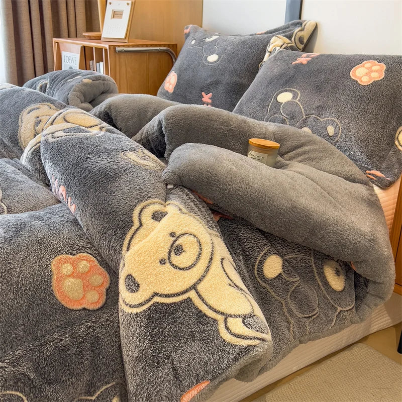 Lamb fleece  - et winter super warm quilt autumn spring bedding milk fleece comforter 5kg thickened dormitory single double.