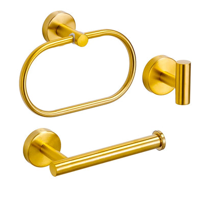 Badezimmer-Hardware-Set aus gebürstetem Gold, Handtuchhalter aus Edelstahl 304, Handtuchring, Toilettenpapierhalter, Kleiderhaken, Badezimmer-Zubehör