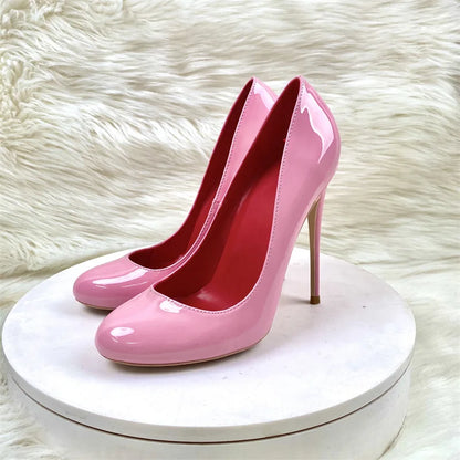 Brand Women Single Shoes 10CM 12CM Super High Heels Fashion Round Toe Stilettos Spring Autumn Female Daily Work Pumps Plus Size