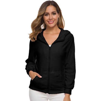 Autumn Winter Warm Jacket Women hoodie Hooded 2025 Casual Female Hoodies Sweatershirt Zipper Coat Solid Soft Fleece Women Coat.