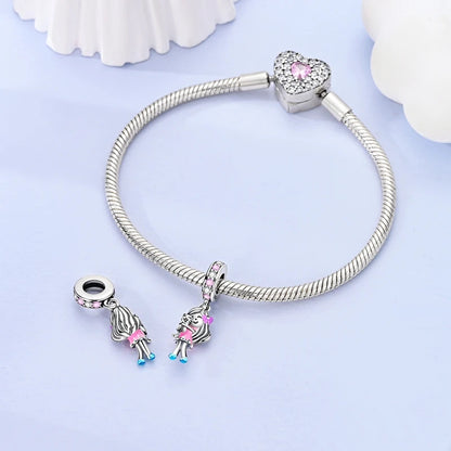 Fit Original Bracelet 925 Silver Butterfly and Sunflower Heart Shape Charms Beads For Women Jewelry Making Fashion Pendant