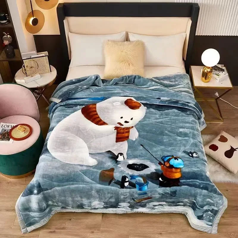 [2.5Kg] Double-layer g-thickened Raschel  - et Winter wedding Fine woven fleece Double-sided.