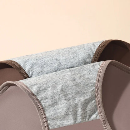 High Waist Period Underwear for Women | Cotton Leak Proof Panties | Anti-Overnight Flow | Plus Size M-4XL (Black/Beige).