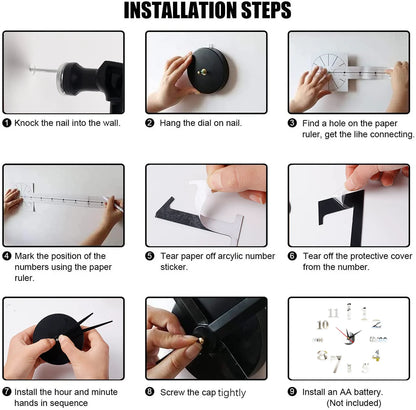 3D Große Wanduhr DIY Spiegel Wand Aufkleber Für Home Wohnzimmer Dekor Rahmenlose Quarzuhren Selbstklebende Hängende Uhren