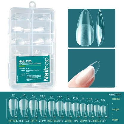 Nailpop 120pcs Acrylic Nails Fake Capsule Short Almond Coffin Square Artificial Nail Extension Soft Gel Tips Accessories Tools