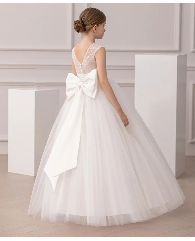 Brautjungfer Hochzeitskleid Blumenmädchen Prinzessin Kleid Elegante Mädchen Partykleider Klavier Performance Kleid Kinder Ballkleid.