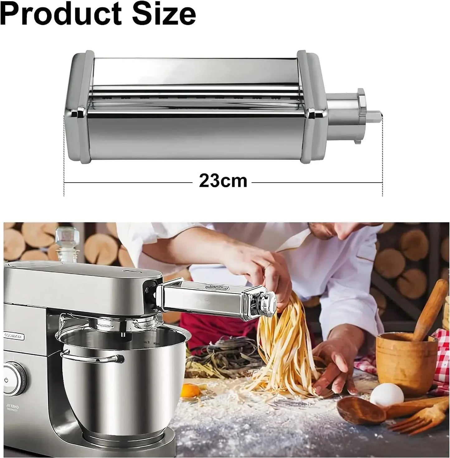 CAYOMEN Chef Accessories Kenwood MAX980ME Sheeter Set Spaghetti Cutter and Fettuccine Cutter Accessories for Planetary KENWOOD.
