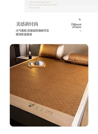 Natural Ice Rattan Mat 90/120/150/180/200cm Cool Summet Mat Mattress Plant Fiber Mat Househould Straw Mats Furniture Protector