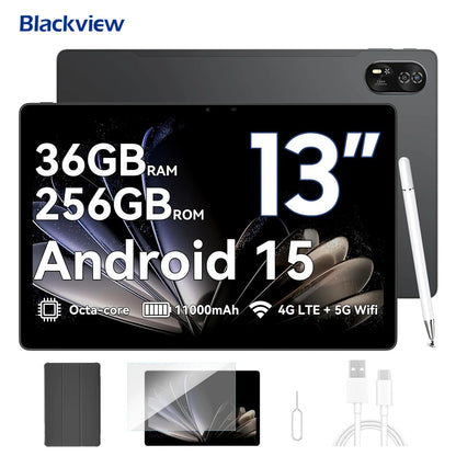 Blackview MEGA 8 Tablet 13‘’ 2K FHD Display, Octa Core T620 Android 15, 12GB RAM, 512GB ROM, 50MP + 13MP Camera, 11000 mAh.