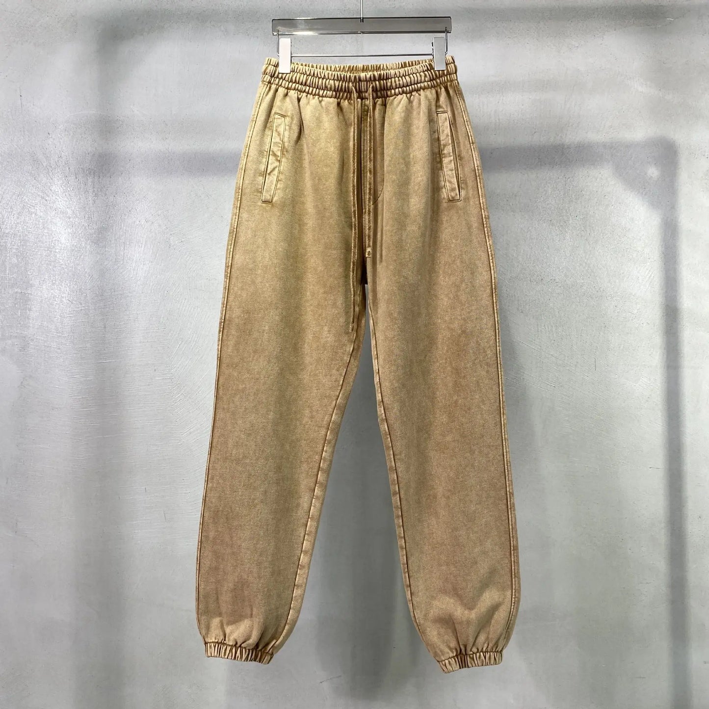 Vier Jahreszeiten Neue Mode Für Männer Casual Trendy Amerikanischen Gewaschen Gewachst Lose Einfarbig Hosen Gerade Jogger Hosen Männliche Hosen