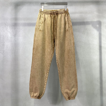 Vier Jahreszeiten Neue Mode Für Männer Casual Trendy Amerikanischen Gewaschen Gewachst Lose Einfarbig Hosen Gerade Jogger Hosen Männliche Hosen