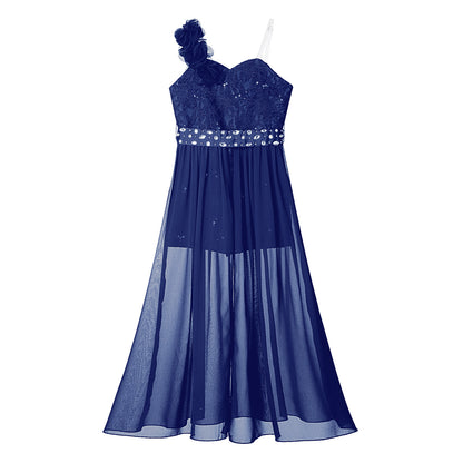 Elegantes Partykleid für Mädchen, Hochzeit, Geburtstag, Abschlussball, Bühne, Festzug, glänzende Pailletten, Perlenapplikation, Spitze, Chiffon, Overall-Kleider.