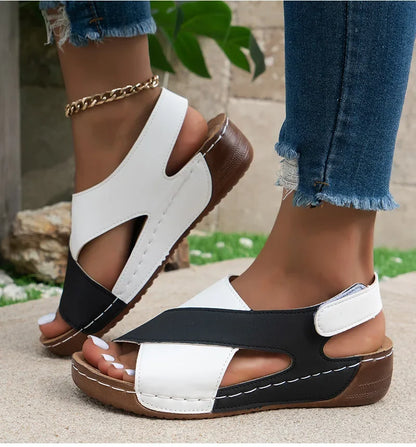 Women's Sandals Soft Heels Sandals Women Peep Toe Summer Shoes Lightweight Wedges Heeled Shoes Woman Footwear Summer Sandals.