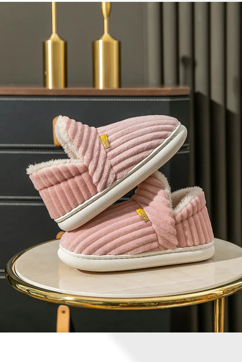 Litfun Warm Plush Fur Slippers For Women Men Winter Indoor Fluffy Warm Fuzzy House Slippers Outdoor Fuzzy Soft Furry Slippers.