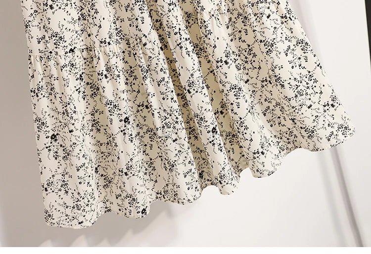 2025 Vintage Draped Elegant Chinese Style Women's Half-length Skirts Autumn Floral Pleated A- Line Skirt With Lining.