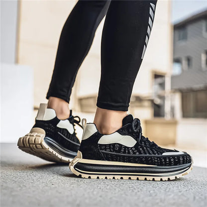 Thick Sole Men Chunky Sneakers Outdoor Wear-resistant Male Trends 2025 New Mens Casual Shoes Fashion Comfort Anti Slip Vulcanize