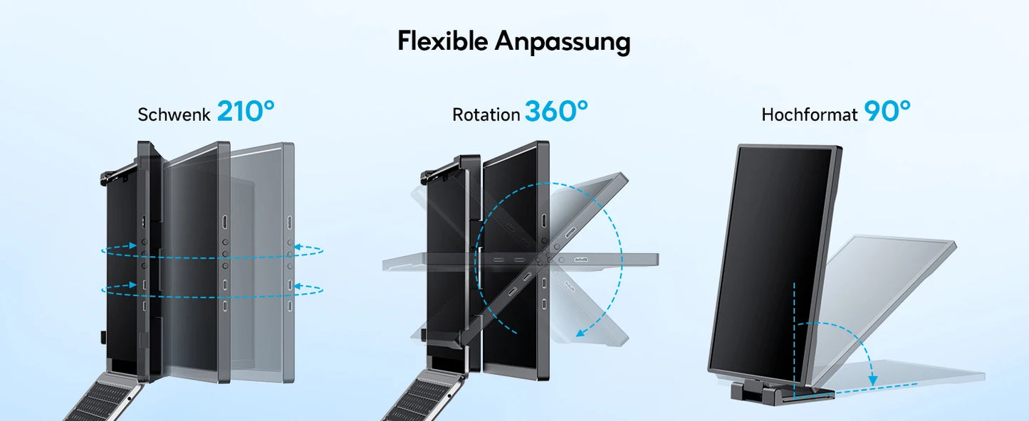 Dopesplay 14.1 inch Portable Monitors 1200P HDR External Screen Extender for Laptop XBox PS4 5 Second Display up to 17.3 Laptops.
