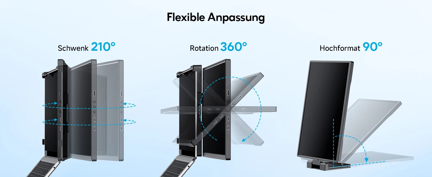 Dopesplay 14.1 inch Portable Monitors 1200P HDR External Screen Extender for Laptop XBox PS4 5 Second Display up to 17.3 Laptops.