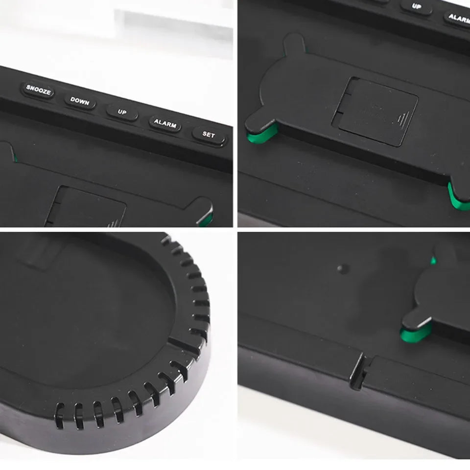 15-Zoll-LED-Digital-Wanduhr, Schlummeruhr, Farbe, Außenrahmen, Temperatur, Datum, Wochenanzeige, Fernbedienung, elektronische Stummuhr