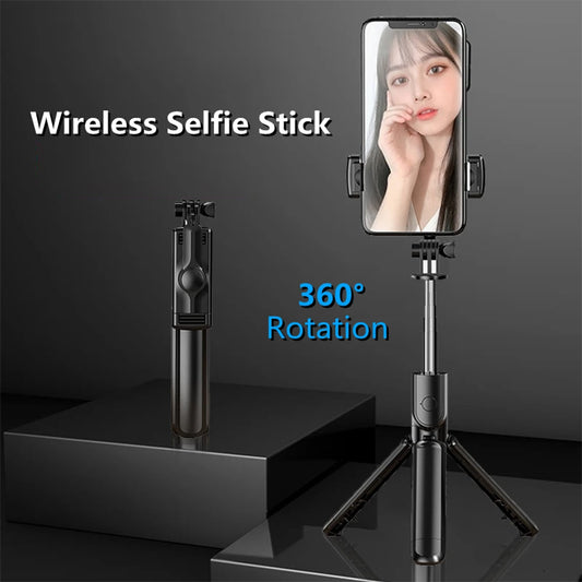 Bluetooth Selfie Stick Mobile Phone Holder Retractable Portable Multifunctional Mini Tripod With Wireless Remote Shutter.