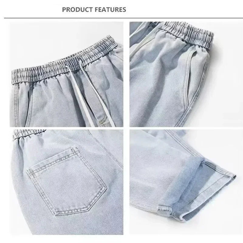 2025 Men Baggy Casual Jeans Male High Street Straight Leg Denim Pants American Classic Retro Summer Casual Long Trousers.