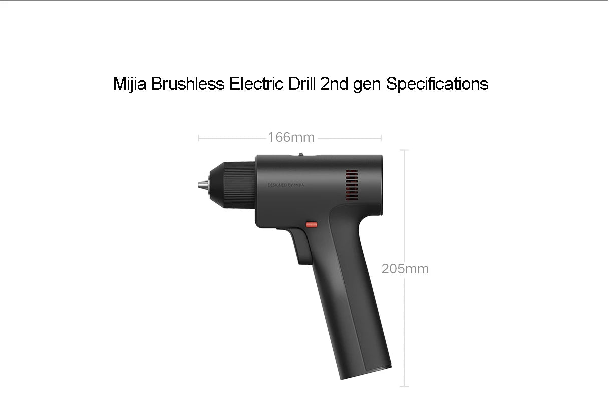 Xiaomi Mijia Bürstenlose elektrische Bohrmaschine 2, Smart Home-Elektrowerkzeug Typ C, wiederaufladbarer multifunktionaler Akku-Bohrschrauber, Schraubendreher CN