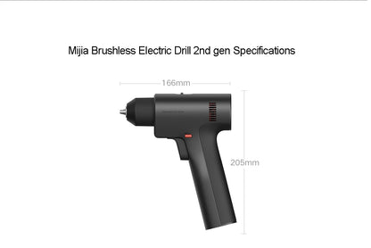Xiaomi Mijia Bürstenlose elektrische Bohrmaschine 2, Smart Home-Elektrowerkzeug Typ C, wiederaufladbarer multifunktionaler Akku-Bohrschrauber, Schraubendreher CN