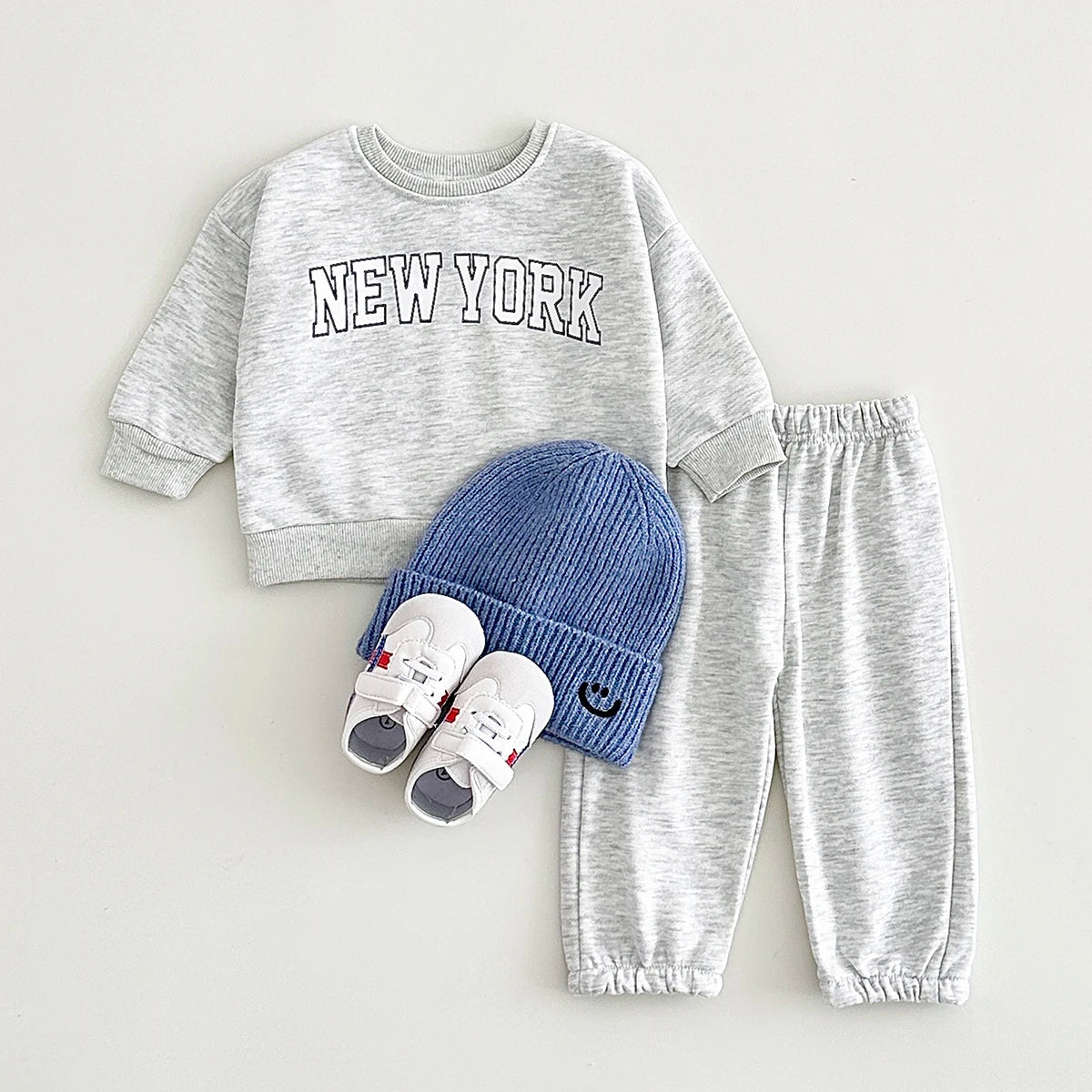 Infant Baby Set Frühling Herbst Brief New York Drucken Neugeborenen Top + Unten Baumwolle Sport kinder Mode Neue Baby Kleidung 0-3Y.