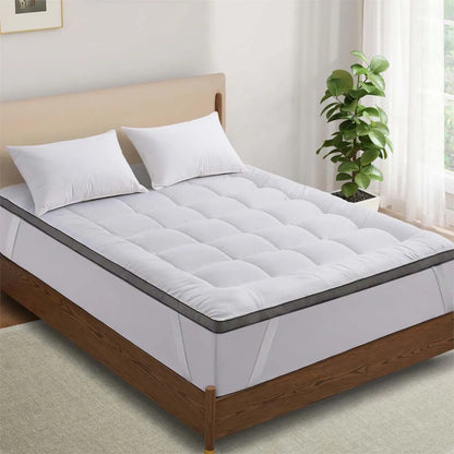 900GSM Mattress Protector Pad Hotel Bedding Anti-Slip Mat Bed Guard Pad Foldable Mattress Topper With Straps Soft Mattress Cover.
