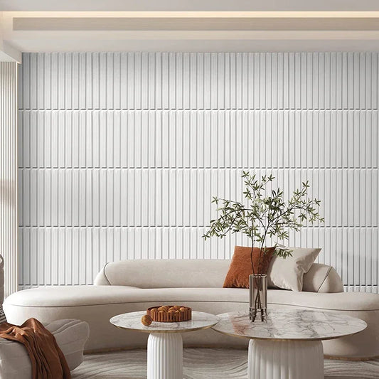 12 piece/3m² /50cm Decorative Textured PVC 3D Wall Panel 3D wall sticker Interior Wall Decor Living Room Bedroom in White/Black