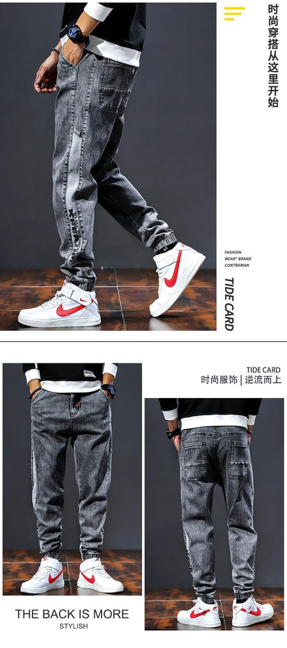 Trendy Brand Spring Autumn 2023 New Men's Jeans Loose Fit Versatile Workwear Style Korean Casual Long Pants